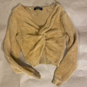 Akira Fuzzy Sweater The Most Knot Front Crop Sweater Black Label Large.